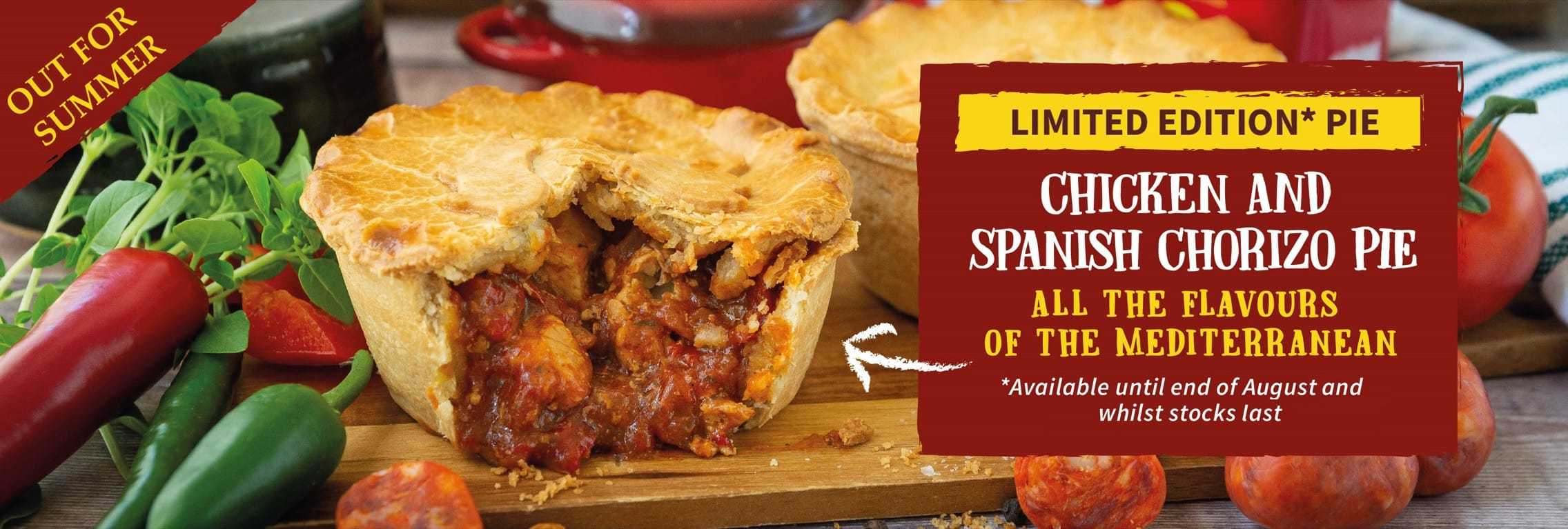 Limited edition Chicken and Spanish Chorizo Pie