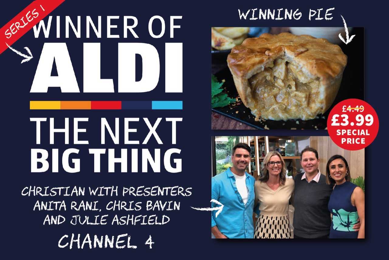 Winner of Aldi's The Next Big Thing on Channel 4, special price £3.99, originally £4.49